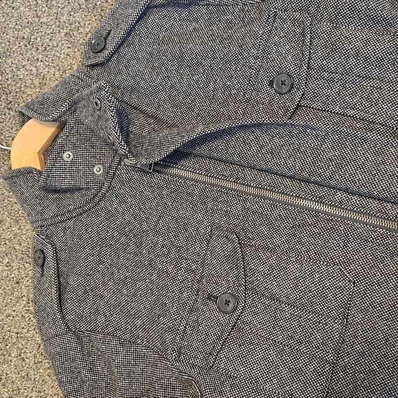 Express Mens Wool Blend Full Zip Coat Jacket 90's sz S - Picture 5 of 9